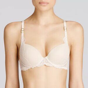 Stella McCartney Smooth & Lace Contour Plunge T-shirt Bra, Size 32A,  Light Rose